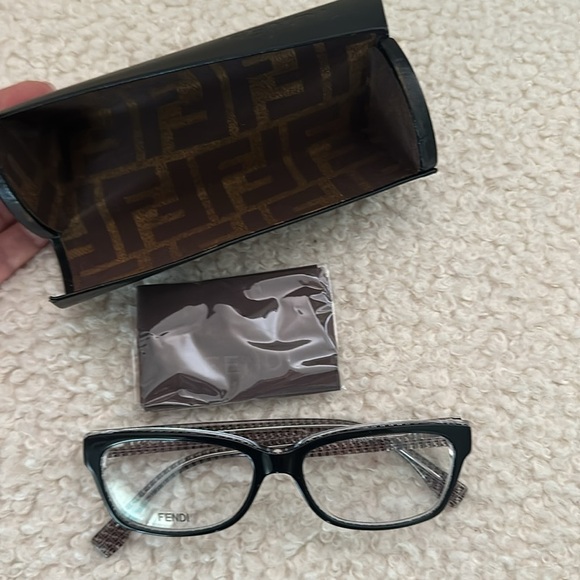 Fendi Women's Rectangular Glasses Frames with Case FF0004 - Picture 10 of 12